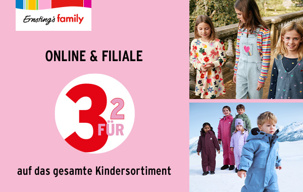 Aktion – 3 für 2 auf das Kindersortiment bei Ernsting’s